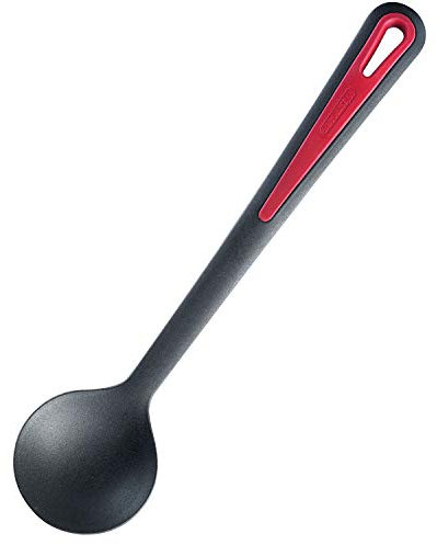 Westmark Cuillère à légumes/à Wok/pour Cuisson, Résistant à la chaleur jusqu'à 270 °C, PPA, Longueur : 31,5 cm, Gallant Plus, Noir/rouge, 29652275