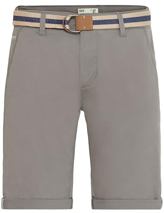 !Solid SDMonty Herren Chino Shorts Bermuda Kurze Hose mit Gürtel Stretch Eingrifftaschen Baumwollmischung Regular fit, Größe:3XL, Farbe:Mid Grey (2842)