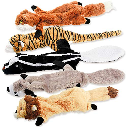 Dog Squeak Toys, No Stuffing Plush Dogs Chew Toy Bundle for Small Medium Large Breed Chewer Tough Durable Squeaky Pet Fetch Puppy Teething Chewing Interactive to Keep Them Busy Best Birthday Gift