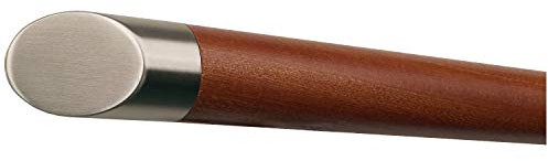 TIBU Mahagoni Sipo Handlauf Geländer 30-500cm mit Edelstahl Enden Wandhandlauf Wand Treppe, Länge 4000 mm / 400 cm / 4,0 m und Enden schräges Endstück
