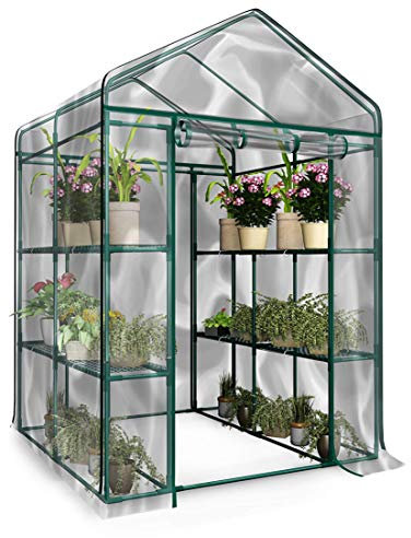 Home-Complete Serra da interni ed esterni con 8 ripiani robusti, per coltivare piante, piantine, erbe o fiori in qualsiasi stagione