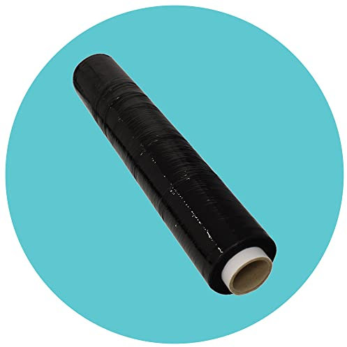 Triplast 1 rouleau de film étirable pour palette - Noir - 400 mm - Noyau standard - 17 mu d'épaisseur - Résistance industrielle - Emballage pour déménagements, utilisation industrielle et entrepôt