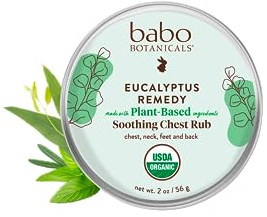 Babo Botanicals Eucalyptus Remedy Plant Based Soothing Chest Rub, Organic, Vegan, Multicolor, 2 Oz