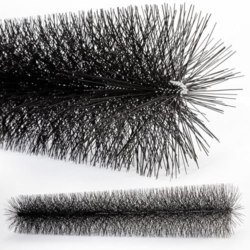 Borstelshop Dachrinnenbürste Ø15 cm - Dachrinnen-Laubschutz - Regenrinnen-Laubfänger - Laubfänger Dachrinne - Dachrinnenrolle - Dachrinnenraupe - aus Recycling-Kunststoff - 16x1 Meter Schwarz