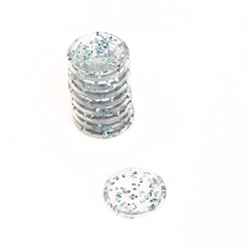Craftelier - Plastik Glitter Scheiben Ringe S für Scrapbooking Bindung für Planer, Agenden, Notizbücher oder Alben | Packung mit 9 Stück 25mm Durchmesser - Glitter Blau Farbe