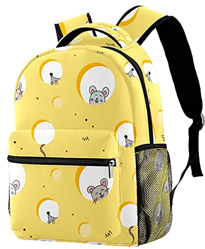 Mice in Cheese School Bag Rucksack Travel Casual Daypack for Women Teen Girls Boys