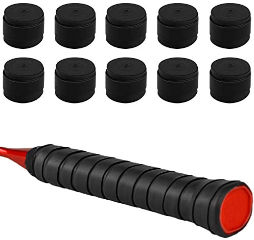 Luvadeyo Overgrips for Tennis, Badminton, Squash Grip Tape Anti-Slip Overgrip Badminton Tennis Racket Non-Slip Tape, Overgrip, Grip, Belt for Tapes and Absorbent (Black)