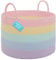 OrganiHaus Regenbogen-Baumwollseil-Aufbewahrungskorb mit Griffen 50x33, Bunte Dekoration zur Aufbewahrung von Kinderspielzeug und zur Organisation, Schmutziger Wäschekorb, Spielzeug-Organizer-Korb