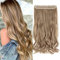 SEGO Clip in Extensions 60cm lange 3/4 voller Kopf Haarverlängerung Haarteil Gewellt 1 Tresse naturliche für Mädchen Hell Aschbraun Mix Bleichblond