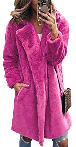 WHZXYDN Abrigo De Piel SintéTica con Cuello De Traje De Longitud Media para Mujer OtoñO E Invierno