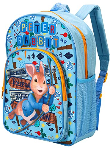 William Lamb Peter Rabbit 02915 Kinder-Rucksack, Schul-Reisetasche mit seitlicher Netztasche und Fronttasche mit Reißverschluss, mehrfarbig, 36,7 cm (Höhe), 26 cm (Breite), 13 cm (Tiefe), mehrfarbig