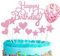 Personalised Happy Birthday Cake Toppers Pink for Girl,Kids,Women,Happy Birthday Sign for Cake,11pcs Glitter Cupcake Topper Cake Topper Kit Birthday Cake Decoration for All Ages Birthday Party Decor