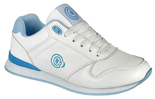 Dek Womens Approach Trainer Style Lace Up Lawn Bowling Shoes White/Blue 6 UK