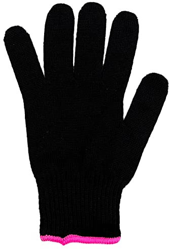 SZXMDKH Heat Resistant Glove for Hair Styling, 1 PCS Professional Heatproof Glove, Heat Blocking Mitts, Heat Protection Gloves for Hair Tools, Curling Iron Wand, Flat Iron, Hot-Air Brushes(Pink Edge)