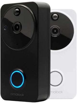 AMALOCK DB101 Wireless Wi-Fi Video Doorbell c/w Door Chime - Black