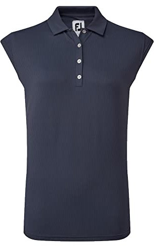 Footjoy Damen Mütze, Ärmelbündchen, Rib Knit Golfhemd, Marineblau, Small