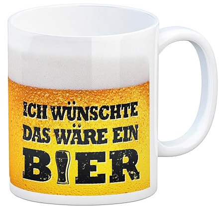 speecheese Ich wünschte das wäre ein Bier Kaffeebecher mit Biermotiv als lustiges Geschenk für Männer und Bierliebhaber zum Vatertag