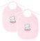 Lashuma Kinder Lätzchen Set 2 teilig, rosa Babylatze für Mädchen 25x30 cm, Frottee Lätzchen mit Stick: Elefant