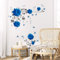 Tanlaby Blaue Rosen Wandtattoo Rose Blüten Wandsticker Blaue Pfingstrose Wandaufkleber für Frauen Wohnzimmer Schlafzimmer Büros Sofa Hintergrund Hause Wanddekoration