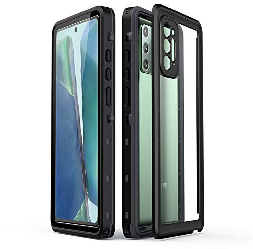 IMEIKONST für Samsung Galaxy Note 20 Wasserdicht Hülle, IP68 360 Grad Schutzhülle Stoßfest Staubdicht Sturzfest Wasserfest Panzerhülle Displayschutz Outdoor Handyhülle für Samsung Note 20. Schwarz FS