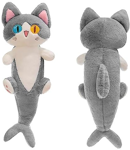 PEDEIECL Schöne Plüsch Hai Katze Puppe Nette Cartoon Weiche gefüllte Hai Kätzchen Kissen Lange Wurf Schlafkissen Puppe Spielzeug Geschenk für Kinder Freundin