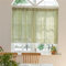 Sutuo Home Grüner Boho-Vorhang, 132 x 45,7 cm, weiß gestreift, Lichtfilterung, kurzer Volant, 1 Paneel, Stickerei, Bohemian, Bauernhaus, Landhaus, Küche, Fensterbehandlung, Dekoration für kleinen