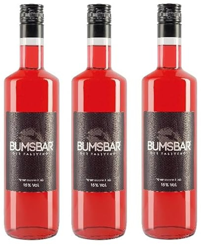 3 Flaschen Bumsbar Granatapfellikör a 700ml 16% Vol. aus Glas