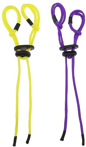 2pcs Tir à l'arc Doigt Sling Réglable Corde d'arc Tir à l'arc de Doigt d'arc Classique pour Arc Classique Accessoires de Remplacement, Violet et Jaune
