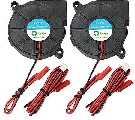 Cavabien 24 V 5015 ventilador ventilador DC 50 x 50 x 15 mm radiador radial radiador 1,2 m cable para impresora 3D disipador de calor (2 unidades)