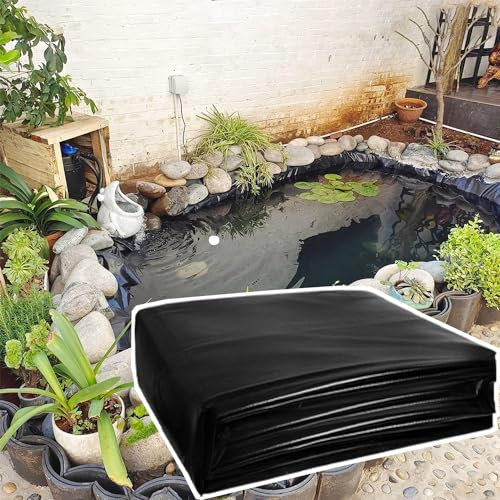 ORANGES HDPE Teichfolie,2X2m 3X5m 7X9m Teichplane 0.12mm Membran Für Aquakultur Folie Teichfolien,8X10m 11X14.0m 12X12m Unterlage(Size:7X9m)