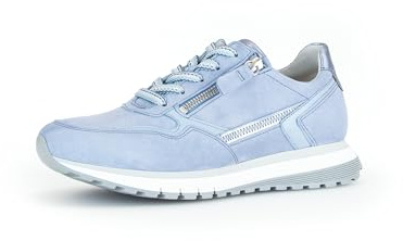 Gabor Damen Low-Top Sneaker, Frauen Halbschuhe,Komfortable Mehrweite (H),Strassenschuhe,Sportschuhe,Freizeitschuhe,Azur/Sky,41 EU / 7.5 UK