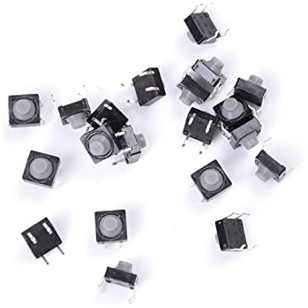 Netzschalter-Taste, 4-polig, leitfähiges Silikon, geräuschlos, taktile Takt-Drucktaste, Mikroschalter, selbstrückstellend, 20 Stück/Los, 8 x 8 x 5 mm elektronischer Schalter