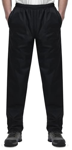 Coutyuyi Regenhose für Herren wasserdichte Leichte Winddichte Outdoorhose zum Wandern Camping Golf,Schwarz(L/28L