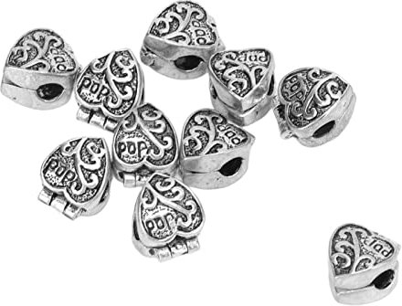 Naroote Bead Stopper For Jewelry Making, 10pcs Clip Lock BeadsAntique Silver Bracelet Charm Beads For Bracelets Bead Charms For Bracelets Non Slip Positioning Clip Buckle Beads For