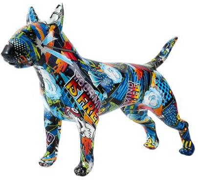 FLYuechun Ranan Art Creative G861 RE Dekofigur, Bullterrier, aus Kunstharz, für Zuhause, Dekoration, modernes Büro, Desktop-Handwerk