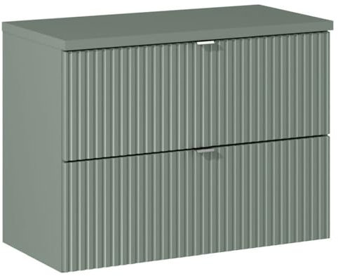 Lomadox Badezimmer Waschtischunterschrank 80cm in grün