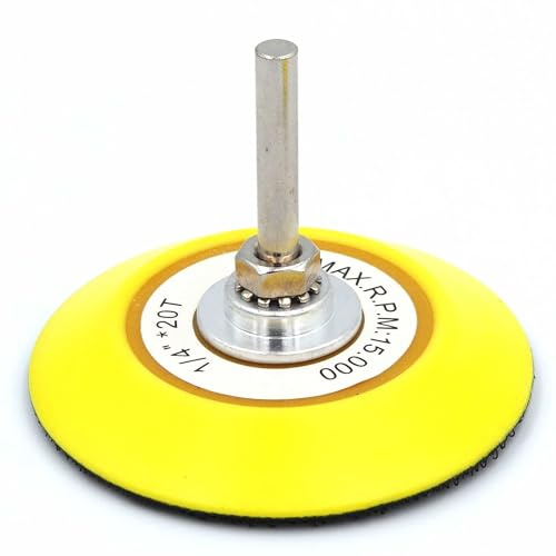 AKbase Schleifteller + Schleifdorn | 75mm: Gewinde M6, 6mm Schaftdicke | 1 Stück |Kletthaftung für Exzenterschleifer|