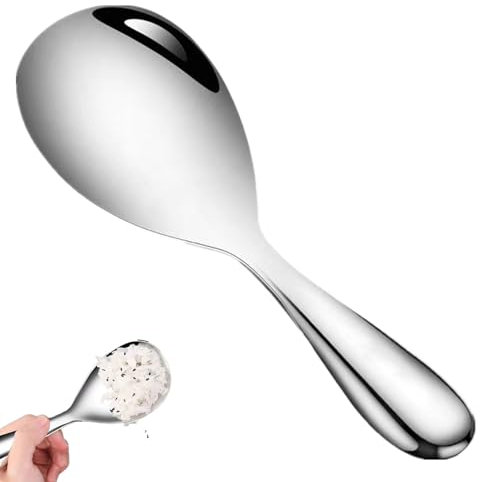 Rice Spoon Thickened Stainless Steel Non-Stick Rice Paddle Rice Scooper, Non-Stick Food Rice Spatula, Easy to Clean, Suitable for Home Hotel Restaurant