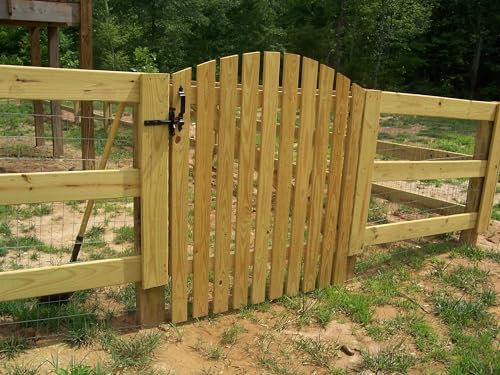 Wooden Garden Arched Picket Gate Pedestrian Gate Wooden Pressure Treated 3ft 90cm,Wooden Garden gate, Garden Gates Wooden, Garden Gates Wooden Picket (90cm High x 83cm Wide x 7cm Deep)