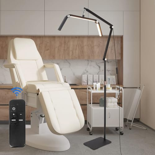 Wimpernverlängerung lampe LED,Halbmond Lampe mit 360° verstellbarem Kopf,27inch Wimpern Lampes mit Fernbedienung,3000 K-6000 K,professionelle ästhetische Lampes für Beauty,Tätowierer,Make-Up Artists