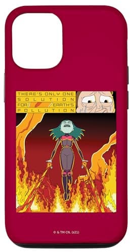 iPhone 13 Rick and Morty Planetina's Fiery Solution for Pollution Case