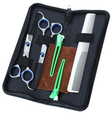 BELLIFFY 1ensemble Kit De Ciseaux De Coiffure De Ciseaux Professionnels Inoxydable Avec Peigne Et Poche De Rangement Pour Salon De Coiffure Et Usage Domestique Bleu