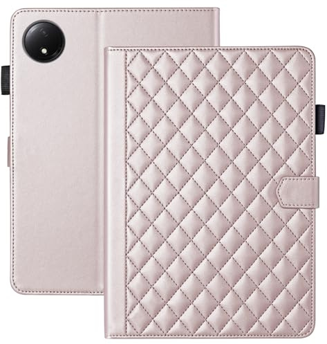 Vaitasy Custodia per Xiaomi Redmi Pad SE 8.7 Pollici 2024 Business Pelle PU Tablet Cover per Redmi Pad SE 8.7 con Portafolio Supporto Funzione Oro rosa