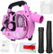 mufsceku Soffiatore manuale a gas con motore da 26 cc, soffiatore a gas a 2 tempi, 380 CFM, leggero e ad alta potenza, facile da usare, per la cura del prato e la neve, colore rosa