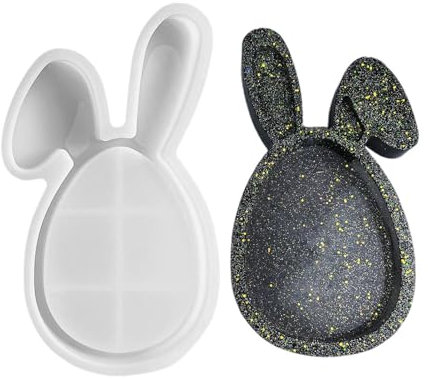 Krmoau Silikonformen Gießformen Ostern, Osterhase Harzform Silikon Epoxidharz Gussform, Schmuckhalterform In Hasenform, Tablettformen In Hasenform Für Bastelarbeiten Und Heimdekoration