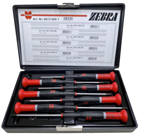 Würth Zebra TX 06134891 - Juego de destornilladores mecánicos de precisión con caja de 7 piezas