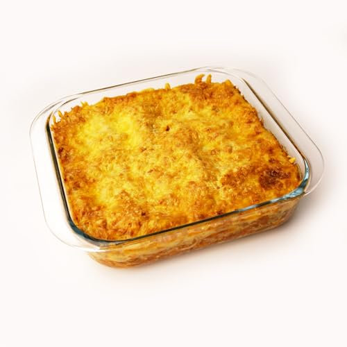 CGNWEEPS Pirofila quadrata in vetro da 9 × 9 pollici, teglia da forno quadrata in vetro da 2,4 QT, piatti da forno quadrati in vetro per forno