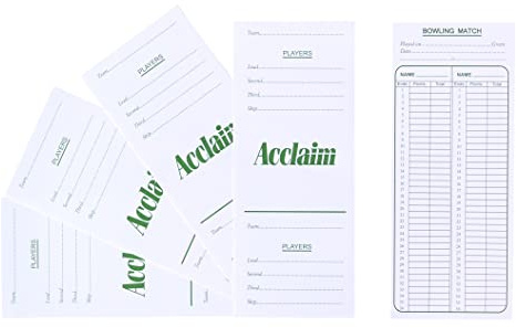 Acclaim Lawn Bowls Scorecards Double Sided White Green Text Thick Card Printed Sheets 8 x 3 1/4 In 100’s 500’s & 1000’s
