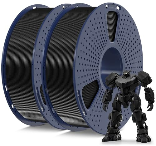 SUNLU PETG Filament 1.75 mm, 3D Drucker Filament PETG Schwarz 2KG | Hohe Festigkeit & Zähigkeit PETG 1KG Spule (2,2 lbs) für Meisten 3D Drucker, Maßgenauigkeit +/- 0,02mm, Schwarz 2000g