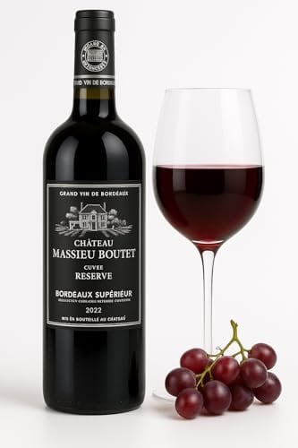 Château Marquis d'Albret Bordeaux Red Wine – French Grand Vin, AOC Bordeaux Supérieur, 750ml Bottle (750ml, Cuvee Reserve)